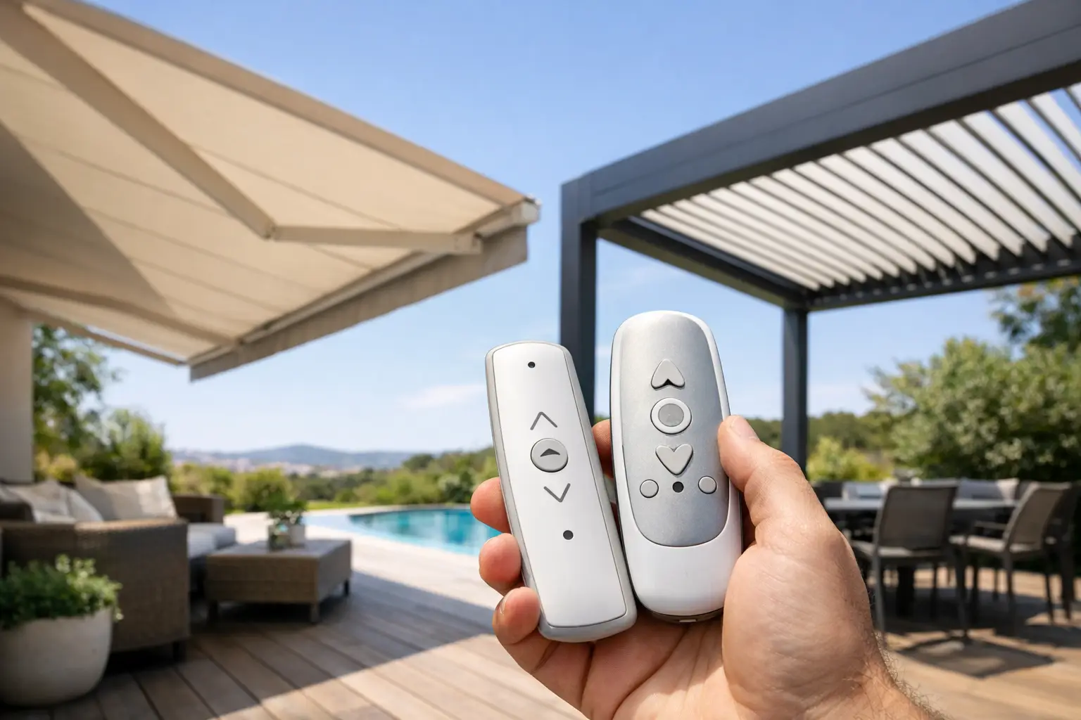 Τηλεχειριστήρια Somfy για τέντες και πέργκολες